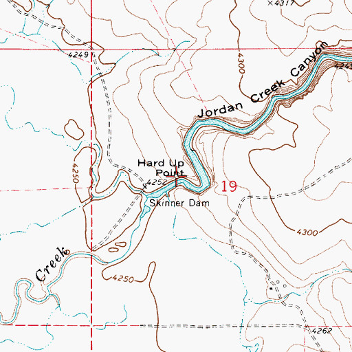 Topographic Map of Hard Up Point, OR
