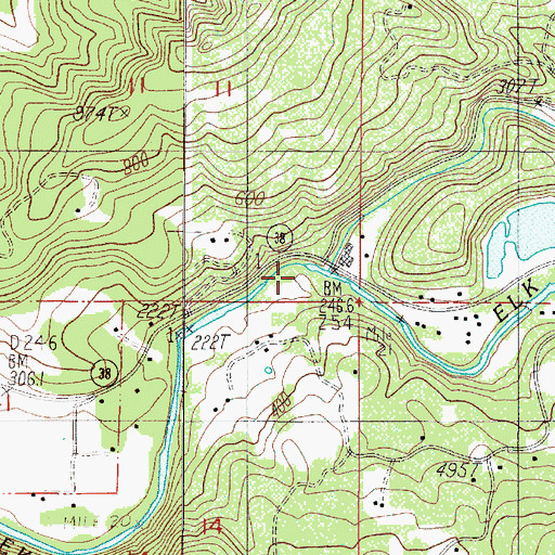 Topographic Map of Hardscrable Creek, OR