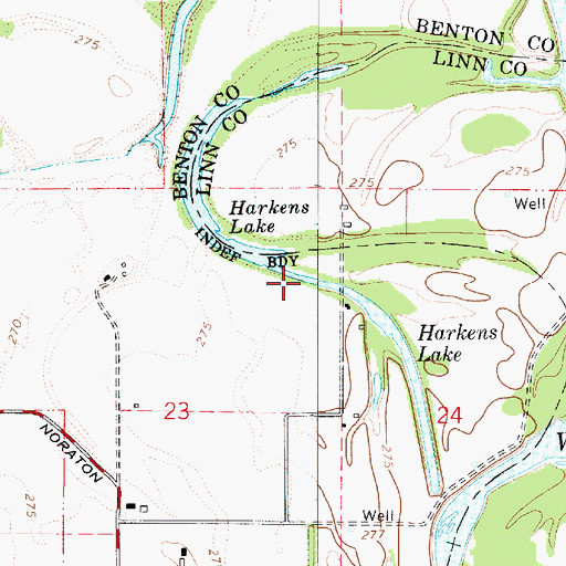 Topographic Map of Harkens Lake, OR