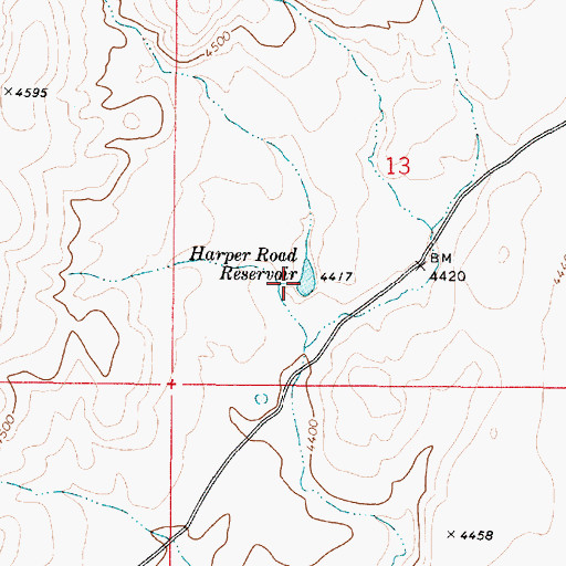 Topographic Map of Harper Road Reservoir, OR