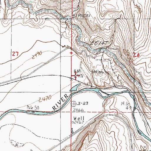 Topographic Map of Harper Valley, OR