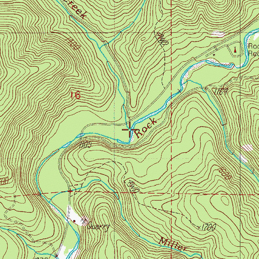 Topographic Map of Harrington Creek, OR