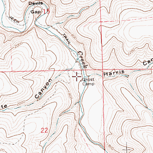 Topographic Map of Harris Canyon, OR