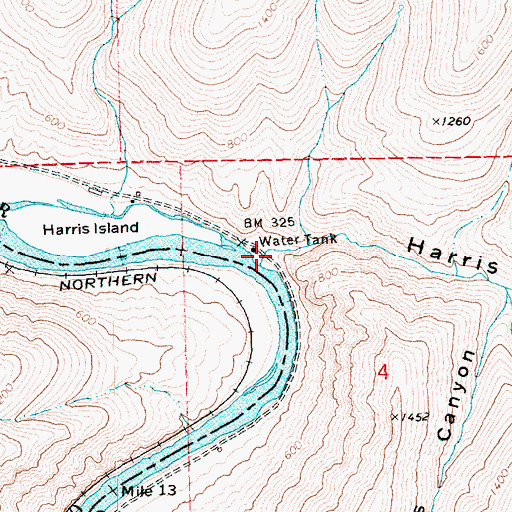 Topographic Map of Harris Canyon, OR