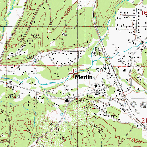 Topographic Map of Harris Creek, OR