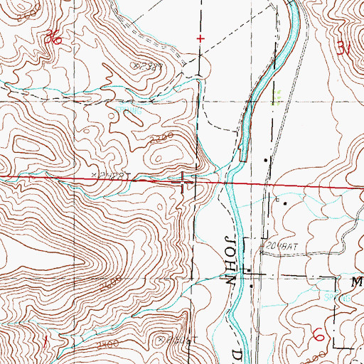 Topographic Map of Harry Creek, OR