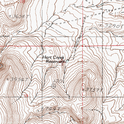 Topographic Map of Hart Creek Reservoir, OR