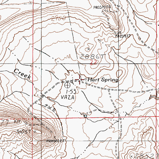 Topographic Map of Hart Spring, OR