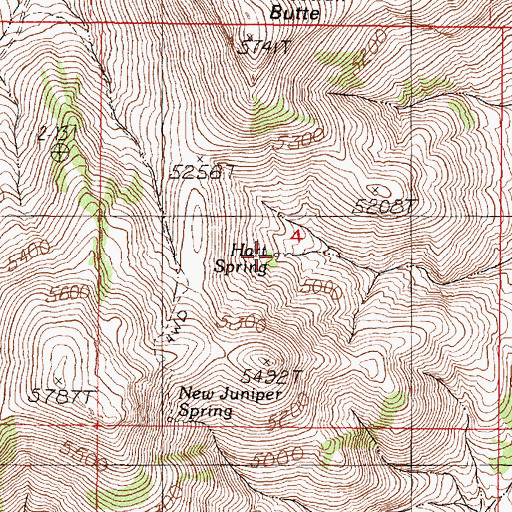 Topographic Map of Hart Spring, OR