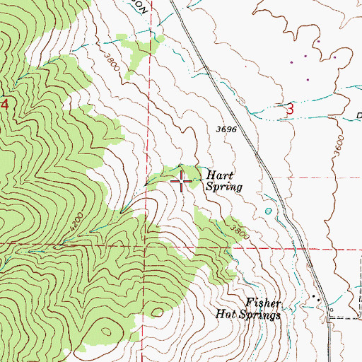 Topographic Map of Hart Spring, OR