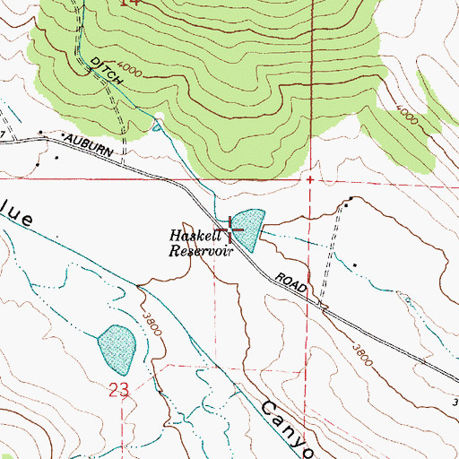 Topographic Map of Haskell Reservoir, OR