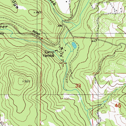 Topographic Map of Haskins Creek, OR