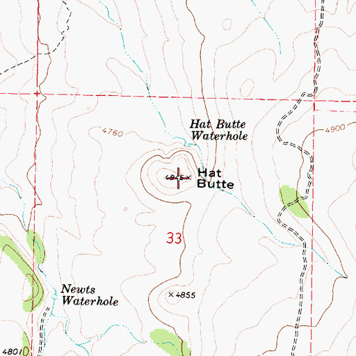 Topographic Map of Hat Butte, OR