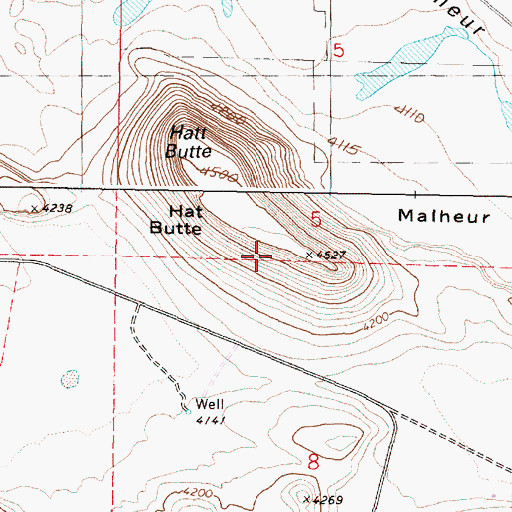 Topographic Map of Hatt Butte, OR