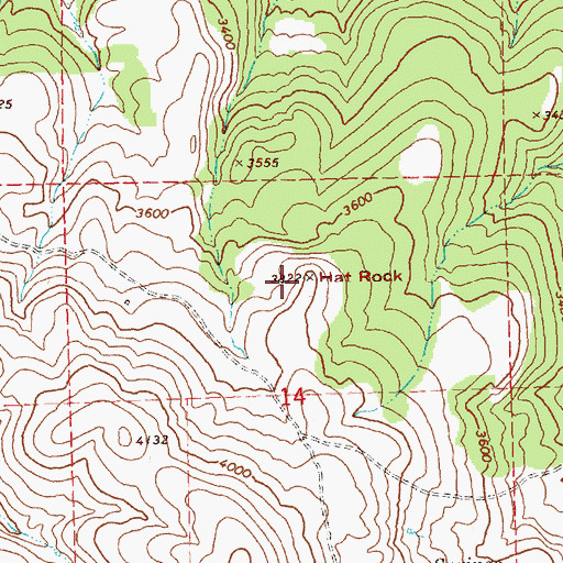 Topographic Map of Hat Rock, OR