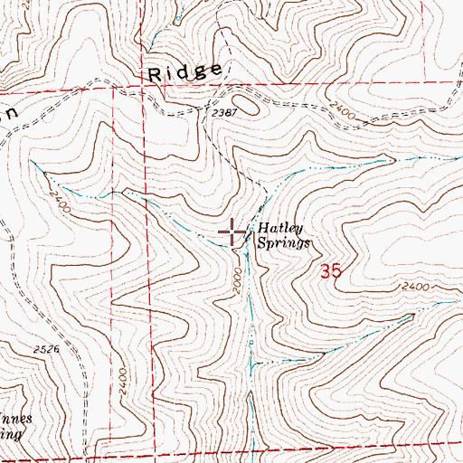 Topographic Map of Hatley Springs, OR