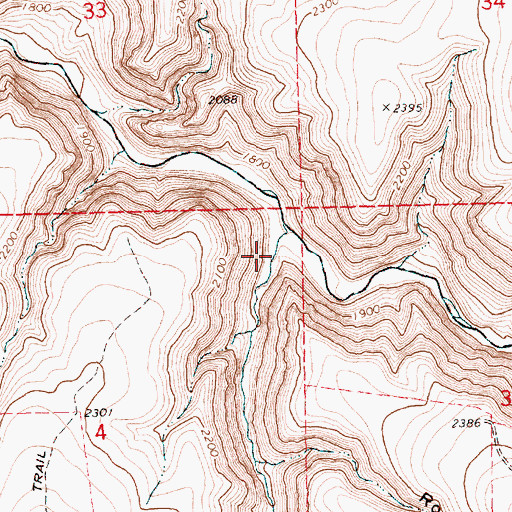 Topographic Map of Hauser Canyon, OR