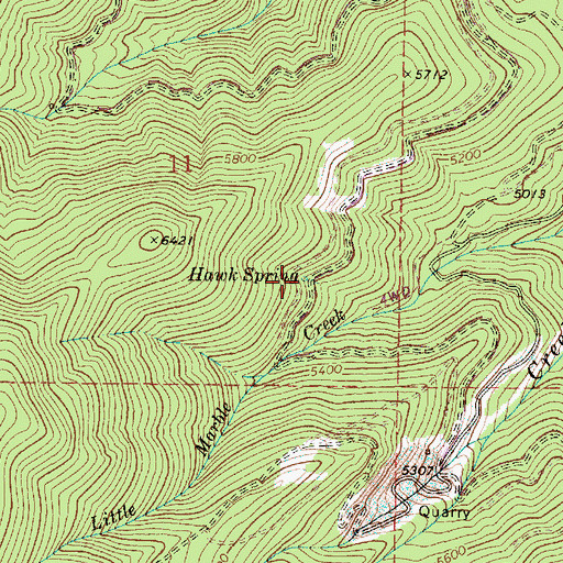 Topographic Map of Hawk Spring, OR
