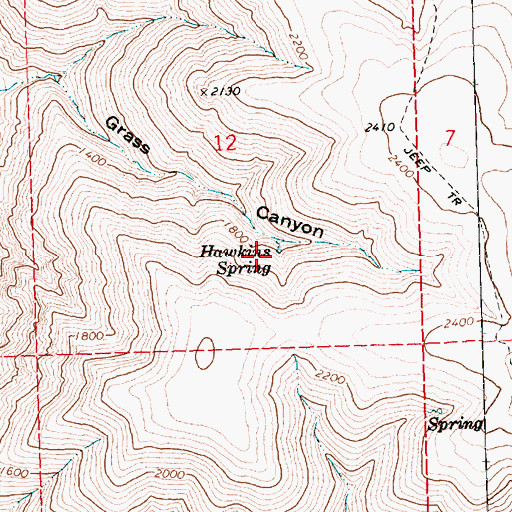 Topographic Map of Hawkins Spring, OR