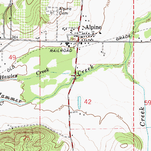 Topographic Map of Hawley Creek, OR