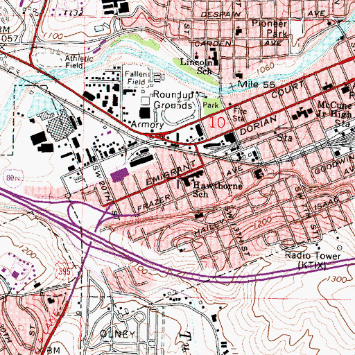 Topographic Map of Pendleton Education Center, OR