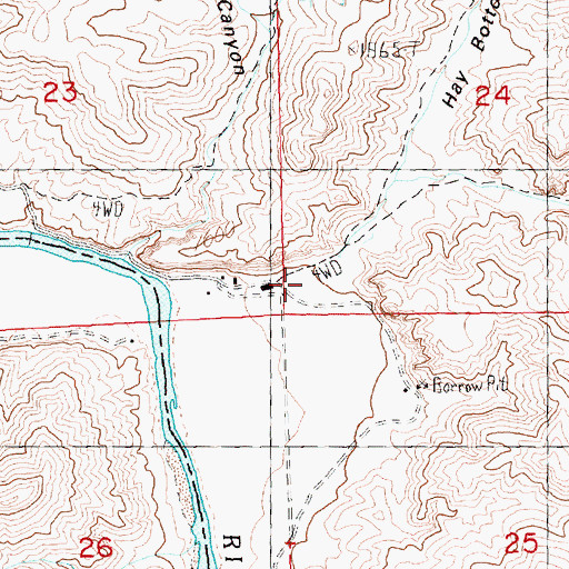 Topographic Map of Hay Bottom Canyon, OR