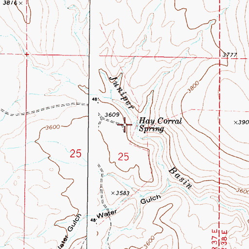 Topographic Map of Hay Corral Spring, OR
