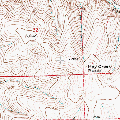 Topographic Map of Hay Creek Butte, OR