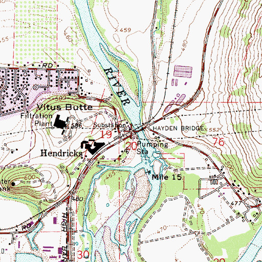 Topographic Map of Hayden Bridge, OR