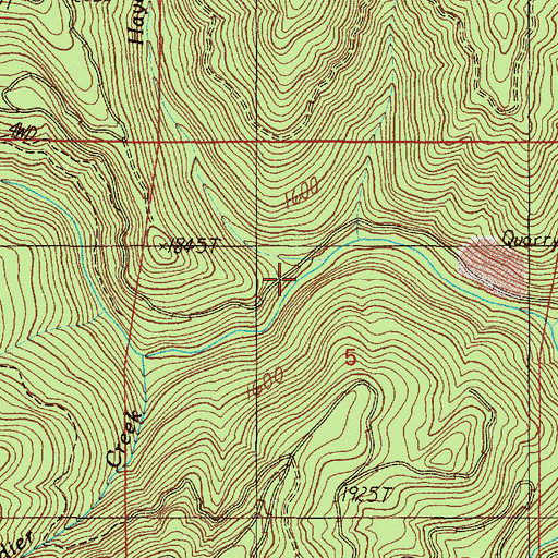 Topographic Map of Hayes Creek, OR