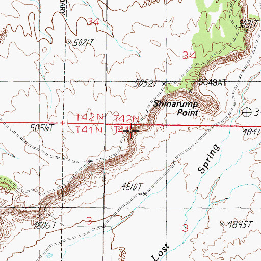 Topographic Map of Shinarump Point, AZ