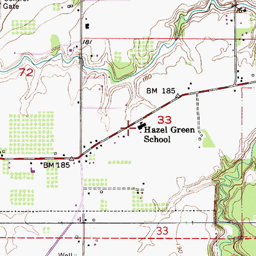 Topographic Map of Hazel Green Elementary School, OR