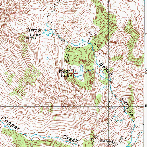 Topographic Map of Heart Lake, OR