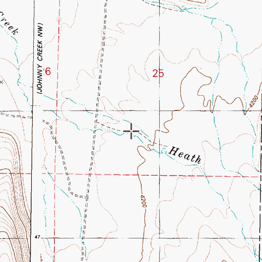 Topographic Map of Heath Creek, OR