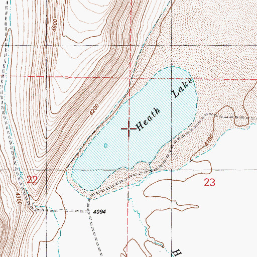 Topographic Map of Heath Lake, OR