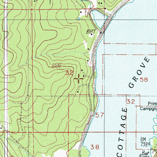 Topographic Map of Hebron Church, OR