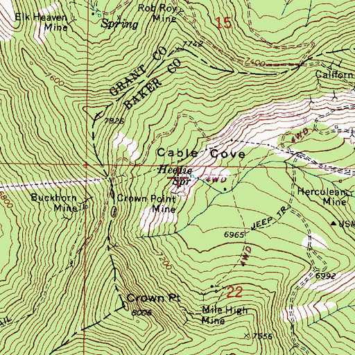 Topographic Map of Heedie Spring, OR