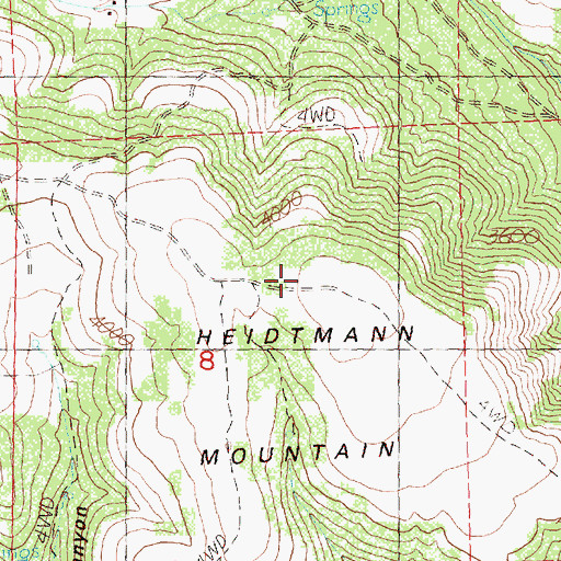 Topographic Map of Heidtmann Mountain, OR