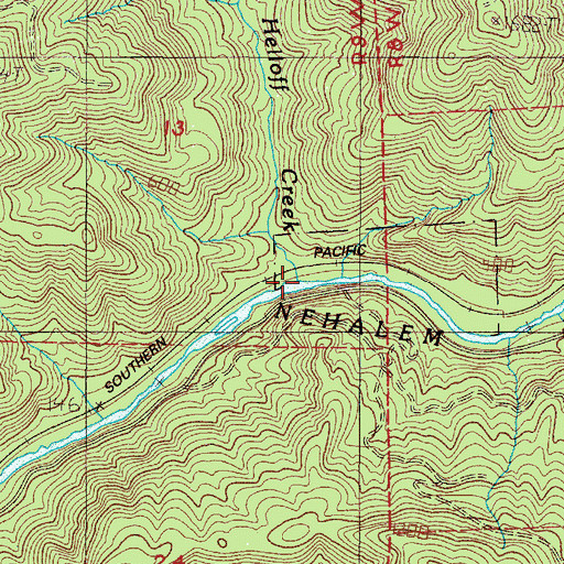 Topographic Map of Helloff Creek, OR