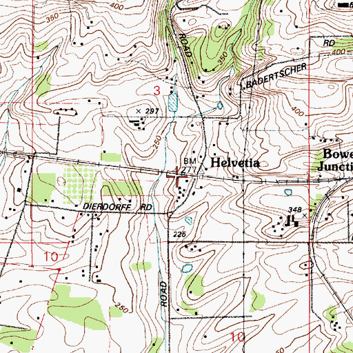 Topographic Map of Helvetia, OR
