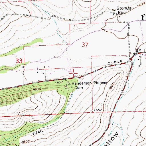 Topographic Map of Henderson Hollow, OR