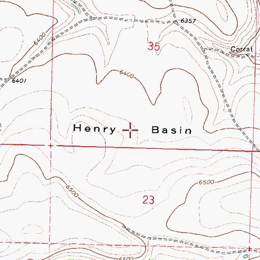 Topographic Map of Henry Basin, OR