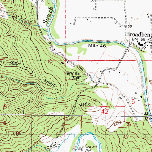 Topographic Map of Hermann Cemetery, OR