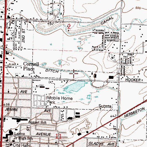 Topographic Map of Hermiston Ditch, OR