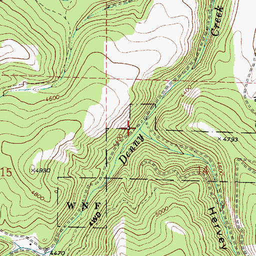 Topographic Map of Hervey Gulch, OR