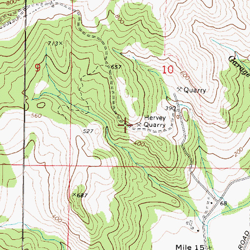 Topographic Map of Hervey Quarry, OR
