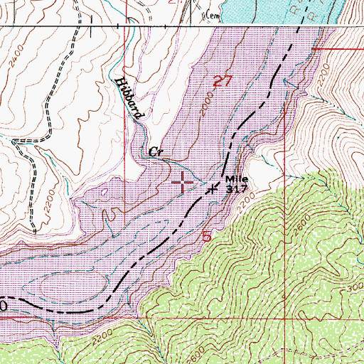 Topographic Map of Hibbard Creek, OR