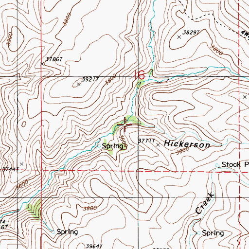 Topographic Map of Hickerson Gulch, OR