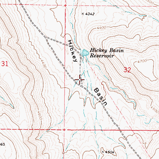 Topographic Map of Hickey Basin, OR