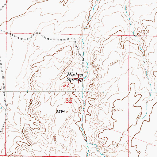 Topographic Map of Hickey Spring, OR